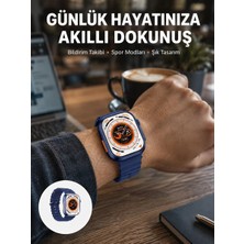 Hsc Bilişim Akıllı Saat 360 Mah Çoklu Spor Modlu Lacivert Siyah Kordon Yeni Nesil