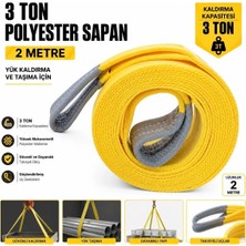 Ten Lift T32 Polyester Yük Kaldırma Taşıma Indirme Halatı 3 Ton 2 Metre Polyester Sapan Halat