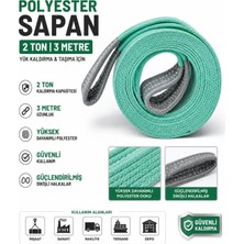 Ten Lift T23 Polyester Yük Kaldırma Taşıma Indirme Halatı 2 Ton 3 Metre Polyester Sapan Halat