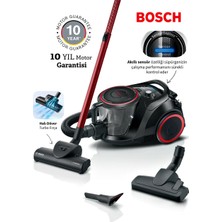 Bosch Serie 6 Propower 750 W Toz Torbasız Elektrikli Süpürge - Turbo Başlıklı, 2,4 L Yıkanabilir Hazne, H13 Filtre, Halı ve Parke Için Çok Yönlü, Siyah