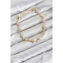 cm Kutup Yıldızı Model Gold Renk Zirkon Taşlı Kadın Bileklik