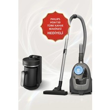 Philips 2000 Serisi 750 W Turbo Başlıklı Toz Torbasız Süpürge ve Türk Kahvesi Makinesi Avantaj Paketi - 1,3 L Hazne, Kompakt Gövde, Çeyiz Seti