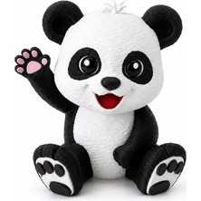 Yapı3D Sevimli Panda Dekor Figürü | El Sallayan Panda Biblo | Masa Üstü Dekorasyon | Ev ve Ofis Süsü |