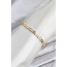 cm Model Zirkon Taşlı Vip Seri Gold Renk Pirinç Kadın Bileklik