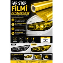 Esemiz Far Stop Filmi Sarı Far Folyosu (100CM x 30CM) Far Çizilme Engelleyici Folyo
