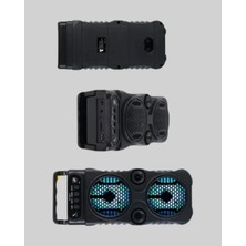 Astraltech LED Işıklı Bluetoothlu Hoparlör Mikrofonlu Taşınabilir Ses Sistemi