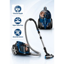 Philips Powerpro Max 7000 Serisi 750 W Toz Torbasız Elektrikli Süpürge - Turbo Başlıklı, H13 Hijyenik Filtreli, 2 L Hazneli, 67 Db Sessiz Çalışma