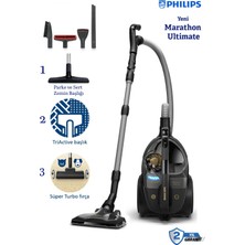 Philips Marathon Ultimate 899 W Turbo Başlıklı Toz Torbasız Süpürge, Gold Detaylı Tasarım, 2,2 L Hazne, H13 Hepa Filtre, Güçlü Emiş, Günlük Kullanım