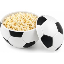 Yapı 3D Futbol Topu Tasarımlı Kase | Kapaklı Atıştırmalık ve Patlamış Mısır Kasesi | Çok Amaçlı Sunum Kasesi