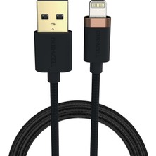 2m Lightning To Usb-A Örgülü Şarj Kablosu - Siyah