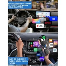 Kablosuz Carplay ve Android Auto Adaptörü, 2gb Ram 32GB Rom, Türkçe Arayüz, Netflix ve Youtube Destekli