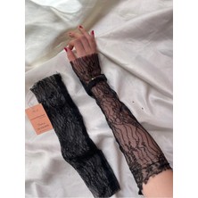Nurcanilirboutique Siyah Dantel Kolluk Eldiven