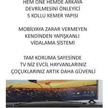 Usin Öne ve Arkaya Devrilmesini Önleyen Mobilyaya Yapışkanlı LCD Tv Askısı Kedi Köpek Çoçuk Bebek Deprem Koruma Güvenlik Kemeri Ahtapot Tip