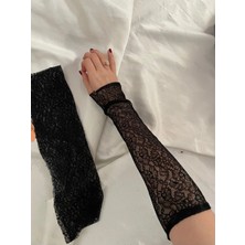 Nurcanilirboutique Siyah Dantel Eldiven Kolluk