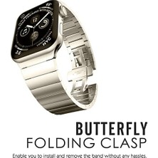 Paslanmaz Çelik Metal Bağlantılı Bileklik Apple Watch Serisi 11/10/9/8/7,ultra 3/2/1,se 3/2/1  ile Uyumlu