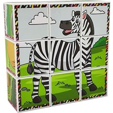 Safari Hayvanları 3D Manyetik Puzzle (9 Mıknatıslı Küp 6 Yapboz)