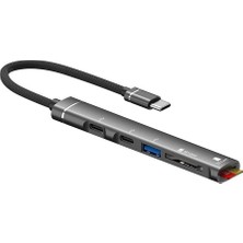 Apera NR44 5in1 Apple iPhone Uyumlu Hızlı Şarj Aleti Type-C Hub Dock USB 3.0 Kart Okuyuculu Tamamı Metal Kasa