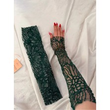 Nurcanilirboutique Zarif Zümrüt Yeşil Eldiven Kolluk