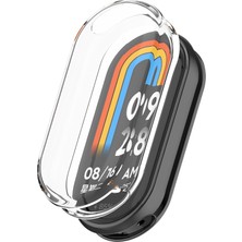 Xiaomi Mi Band 8 ile Uyumlu Silikon Kasa Ekran Koruyucu 360 Şeffaf Tam Kapatan Çerceve Pc Kasa Koruma Gard Çerçeve Şeffaf