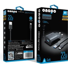 Onopo 22W Hızlı Şarj Aleti Seti | Type-C USB Kablo Dahil | 1m Esnek Kablo | Android Uyumlu | Ithalatçı Garantili - M9