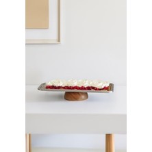 Çelik Ahşap Ayaklı 33 cm Servis/sunum Tepsisi
