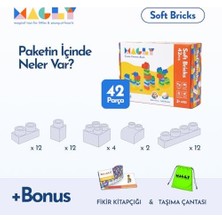Magly Soft Bricks Yumuşak Yapı Blokları - Çocuklar Için Renkli Esnek 42 Parça Yapı Blok Seti