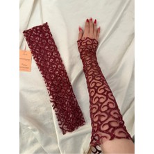 Nurcanilirboutique Zarif Bordo Eldiven Kolluk