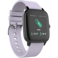 Beemedic Ateş Ölçerli Akıllı Saat Lila (Lila)