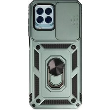 Al-Kar Ticaret Newface Samsung Galaxy M33 Kılıf Pars Lens Yüzüklü Silikon - Yeşil