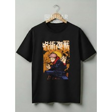 Nubarco Jujutsu Kaisen Baskılı Anime Tasarımlı Unisex Premium Baskılı %100 Pamuklu T-Shirt