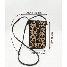 Ose Paris Leopar Desenli Telefon Çantası