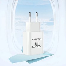 BlueCase Lucatech LC-102 Boost Serisi 12W / 2.4A Akıllı Voltaj Algılamalı Tekli USB Duvar Şarj Cihazı Adaptör Beyaz