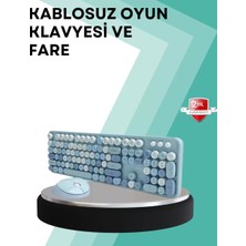 Al-Kar Ticaret Kablosuz Klavye ve Mouse Seti – Sessiz Tuş, Retro Tasarım