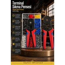 Transformacion Terminal Sıkma Pensesi + Yüksük Sıkma Pensesi 1200 Parça Kablo Pabucu Seti Hsc8 6-4A 722484