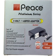 Peace B-8167 220 Volt 9 Volt 1 Amper 5.5x2.5mm Uçlu Priz Tipi Adaptör