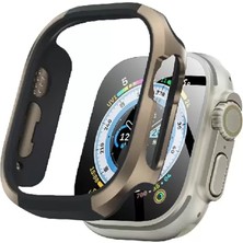 Al-Kar Ticaret Movenchy Apple Watch Ultra 49MM Mo-Wt3 Alüminyum Camlı Kasa Ekran Koruyucu - Gold