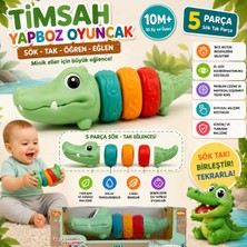 Trust Store Timsah Yapboz Oyuncak Sök Tak Timsah Yapı Oyuncağı 5 Parçalı Eğitici Duyusal Oyuncak