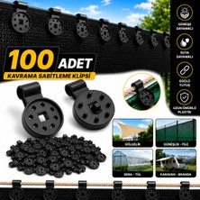 Greathings 100 Adet - Gölge Filesi Klipsi | Gölgelik, Güneşlik, Branda, Sera, Tarım Filesi, Balkon, Karavan ve Tül Sabitleme Klipsi | Uv Dayanımlı Plastik Kelepçe