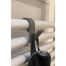 Büyük Pazar Store Havlu Askılığı, 6'lı Set, Duşakabin ve Havlupan Petek Için, Banyo Mutfak Kancalı (Gri)