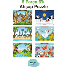 Büyük Pazar Store Çocuklar Için Eğitici ve Öğretici Ahşap 6 Parça 13X17 Renkli Puzzle 6'lı SET-606, 8692016027168