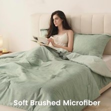 Büyük Pazar Store Comfort Spaces Ikiz Yorgan Seti - 2 Adet (1 Mikrofiber Yorgan ve 1 Parça) Çiftlik Evi Yatak Yorganı Tüm Mevsimler Için Boho Nevresim Takımı, Hafif Katı Yatak Yorgan Takımları, Ikiz/ikiz Xl, Adaçayı