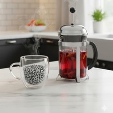 Büyük Pazar Store Çift Cidarlı Cam Kupa Seti | Isı Yalıtımlı Kulplu Borosilikat Kupa | Soğuk & Sıcak Içecek Termal Kupa | Espresso Latte Çay Bardağı Seti-Siyah,beyaz,-Bjk Taraftar