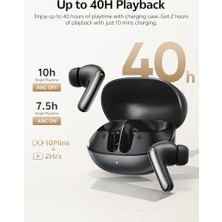 Büyük Pazar Store Qcy Melobuds N20 Aktif Gürültü Önleyici Kablosuz Kulaklıklar, 6 Mikrofonlu 50DB Anc Kulaklıklar Enc Clear Call, 13MM Dinamik Sürücü, 40H Pil Ömrü, Bluetooth 6.0 (Siyah)