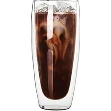 Büyük Pazar Store Çift Cidarlı Uzun Meşrubat, Kokteyl, Latte, Su Bardağı, 320 Ml, Cam Bardak, 1 Adet - 12324