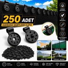 Greathings 250 Adet - Gölge Filesi Klipsi | Gölgelik, Güneşlik, Branda, Sera, Tarım Filesi, Balkon, Karavan ve Tül Sabitleme Klipsi | Uv Dayanımlı Plastik Kelepçe