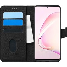 Büyük Pazar Store Galaxy Note 10 Lite Için Kılıf Fabric Book Wallet Siyah [galaxy Note 10 Lite ile Uyumlu Kılıf - Siyah]