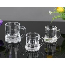 Büyük Pazar Store 6 Lı Mini Bardak 55 ml Zemzem Shot Bardağı Kalın Taban Mini Kulplu Tasarım Kahve Yanı Bardağı Mini Bardak