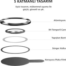 Büyük Pazar Store Görüntü Kalitesi Bozmayan Kamera Lens Koruyucu Safir (Sapphire) (Siyah, S25 Ultra)