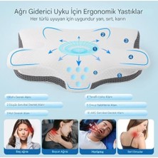 Büyük Pazar Store Boyun Desteği Için Ultra Fıtık Ağrı Giderici Soğutma Yastığı, Ayarlanabilir Servikal Yastık Rahat Uyku, Icin Ergonomik Konforlu Hafızalı Köpük Yastıklar Kırışık Giderici (Beyaz Gri)