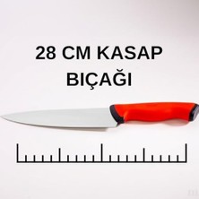 Profesyonel Kasap Bıçağı, Paslanmaz Çelik, Ergonomik Kaymaz Sap, 28 Cm, Şef Bıçağı